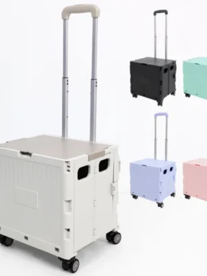 【薩爾斯商城】ONE HOUSE 太谷4輪輕量折疊收納車 買菜車 購物車-30L(1入)
